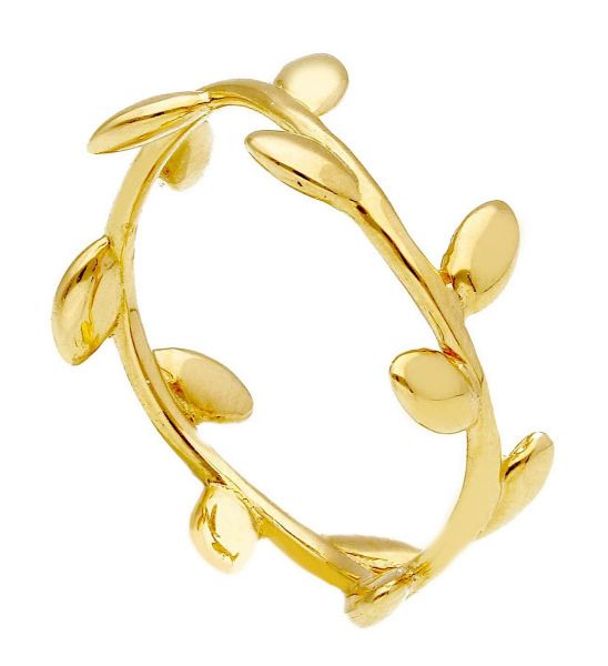 Picture of Solid 18k yellow gold Branch narrow band Ring