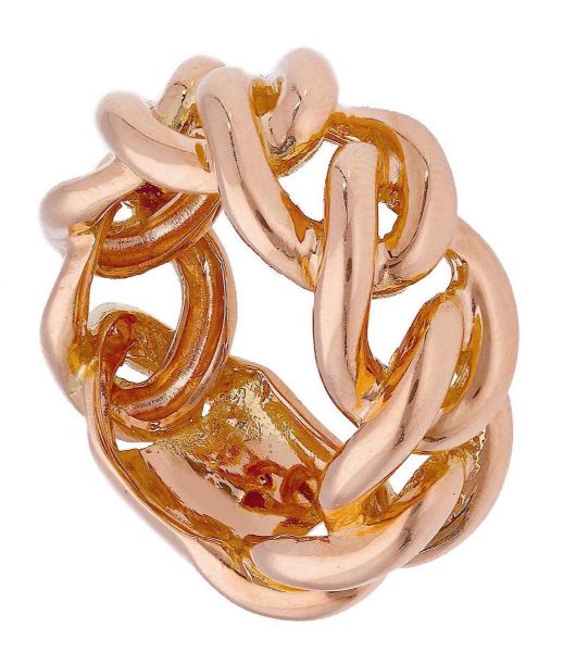 Picture of 18k rose gold Curb link Ring | Made in Italy