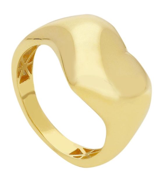 Picture of 9k yellow gold large Heart Chevalier Ring