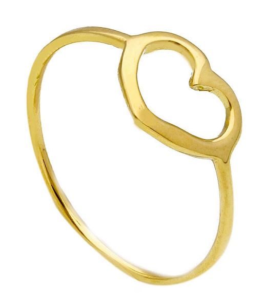 Immagine di Anello Cuore a filo oro giallo 18k