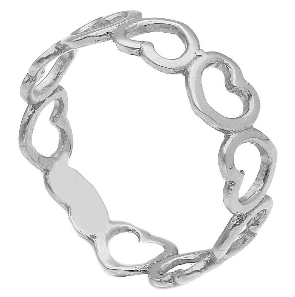 Picture of 18k white gold all-round Hearts Ring