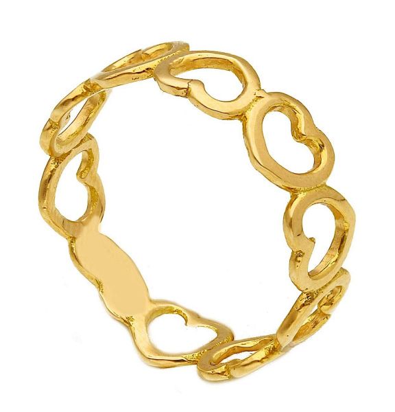 Imagen de Anillo Corazones de hilo oro amarillo 18k