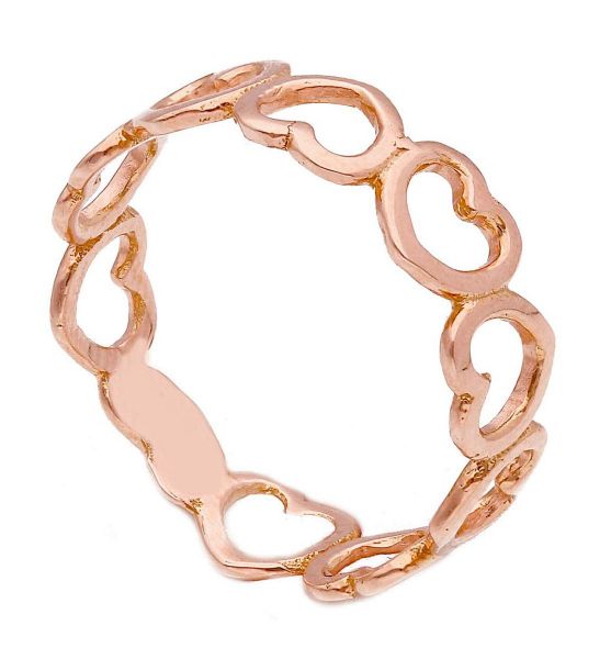 Imagen de Anillo Corazones de hilo oro rosa 18k