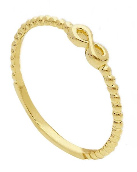 Imagen de Anillo símbolo Infinito oro amarillo 9k