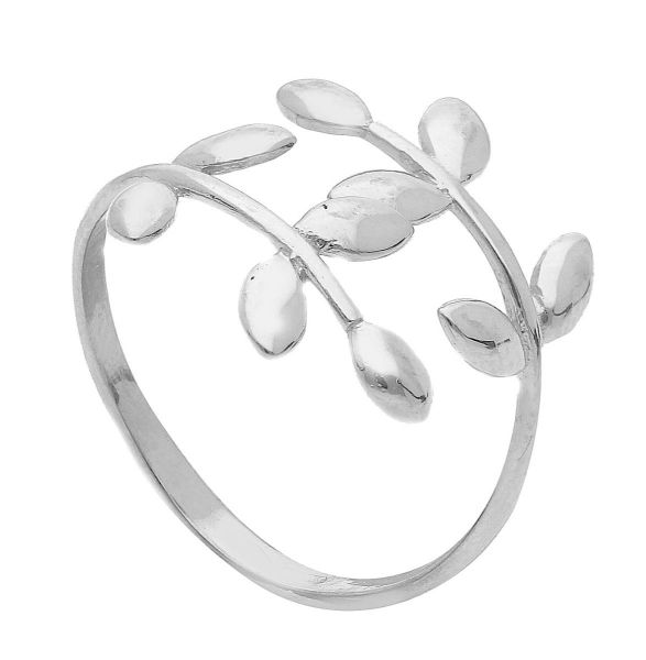 Picture of Solid 18k white gold Laurel Wreath contrarié Ring