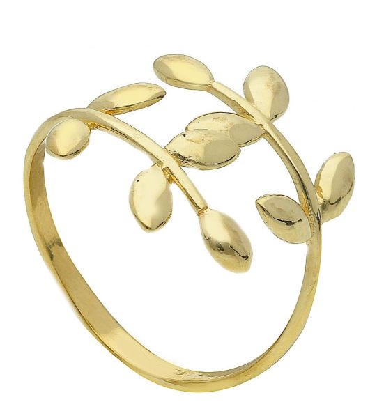 Immagine di Anello contrarié Corona di Alloro oro massiccio giallo 18k