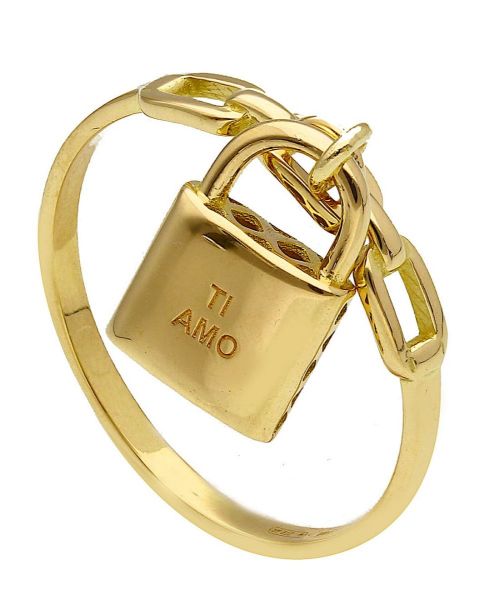 Imagen de Anillo Candado "Ti amo" oro amarillo macizo 18k