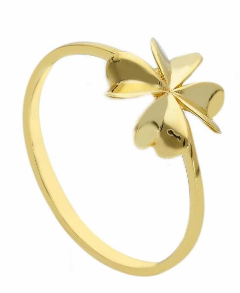Picture of Solid 18k yellow gold four-leaf Clover Ring