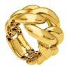 Imagen de Anillo escalar malla Groumette rígida oro amarillo 18k