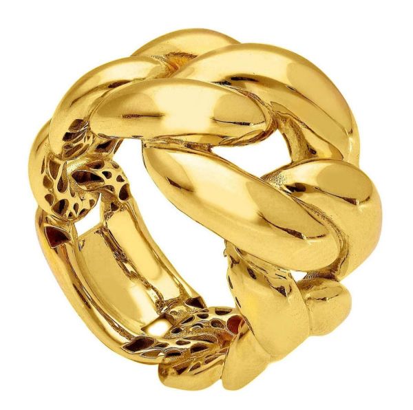 Imagen de Anillo escalar malla Groumette rígida oro amarillo 18k