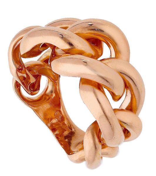 Imagen de Anillo malla Barbada oro rosa 18k