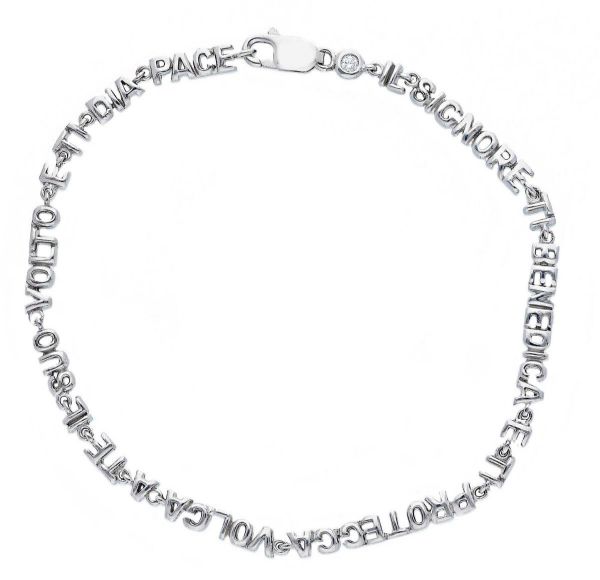 Immagine di Bracciale Preghiera: "Il Signore ti benedica e ti protegga" oro bianco 18k