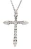 Immagine di Collana Croce di diamanti oro bianco 18k | 42 cm