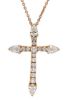 Imagen de Collar Cruz de diamantes oro rosa 18k | 42 cm