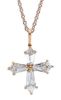 Immagine di Collana Croce di brillanti oro rosa 18k | 42 cm