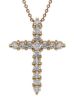 Picture of Diamond Cross Necklace | 18k rose gold | 42 cm