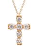 Immagine di Collana Croce di brillanti oro rosa 18k | 42 cm