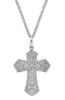 Immagine di Collana Croce a pavè di brillanti oro bianco 18k | 42 cm