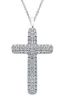 Imagen de Collar Cruz de pavé de brillantes oro blanco 18k | 42 cm