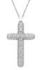 Picture of Pavè Diamond Cross Necklace | 18k white gold | 42 cm
