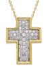 Immagine di Collana Croce a pavè di brillanti oro giallo 18k | 42 cm