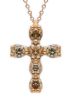 Immagine di Collana Croce di brillanti brown oro rosa 18k | 42 cm