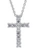Imagen de Collar de oro blanco 18k con Cruz de brillantes | 42 cm