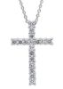 Immagine di Collana Croce di brillanti oro bianco 18k | 42 cm