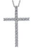 Imagen de Collar de oro blanco 18k con Cruz de brillantes | 42 cm