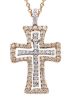 Imagen de Collar Cruz de brillantes oro rosa / blanco 18k | 42 cm
