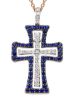 Picture of Diamond Cross Necklace | 18k rose / white gold | 42 cm