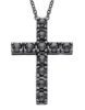 Immagine di Collana Croce di diamanti black oro brunito 18k | 42+3 cm