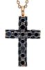 Imagen de Collar Cruz de diamantes black oro rosa / bruñido 18k | 42 cm