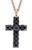 Picture of Black Diamond Cross Necklace | 18k rose / burnished gold
