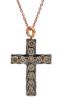 Imagen de Collar Cruz de diamantes brown oro rosa / bruñido 18k | 42 cm