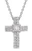Picture of Princess-cut diamond Cross Necklace | 18k white gold | 42 cm