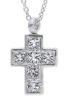Immagine di Collana Croce di diamanti oro bianco 18k | 42 cm