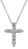 Immagine di Collana Croce di diamanti oro bianco 18k | 42 cm