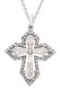 Immagine di Collana Croce di diamanti oro bianco 18k | 42 cm
