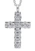 Immagine di Collana Croce di diamanti oro bianco 18k | 42 cm