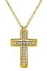 Imagen de Collar Cruz de diamantes oro amarillo 18k | 42 cm