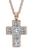 Picture of Diamond Cross Necklace | 18k rose gold | 42 cm