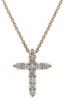 Imagen de Collar Cruz de diamantes oro rosa 18k | 42 cm