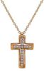 Imagen de Collar Cruz de diamantes oro rosa 18k | 42 cm
