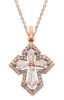Imagen de Collar Cruz de diamantes oro rosa 18k | 42 cm