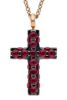 Picture of Ruby Cross Necklace | 18k rose gold | 42 cm