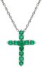 Picture of Emerald Cross Necklace | 18k white gold | 42 cm