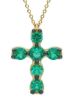 Picture of Emerald Cross Necklace | 18k yellow gold | 42 cm