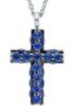Immagine di Collana Croce di zaffiri oro bianco 18k | 42 cm
