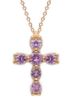 Imagen de Collar Cruz de zafiros oro rosa 18k | 42 cm